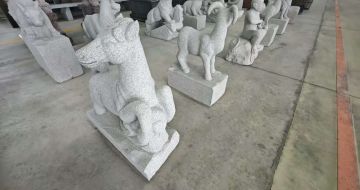 玉林芝麻白雕刻 十二生肖 异形雕刻