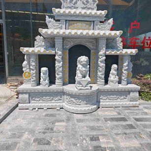 玉林芝麻白中国黑石材套墓 花岗岩墓碑