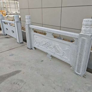 玉林芝麻白河道栏杆 石材栏杆