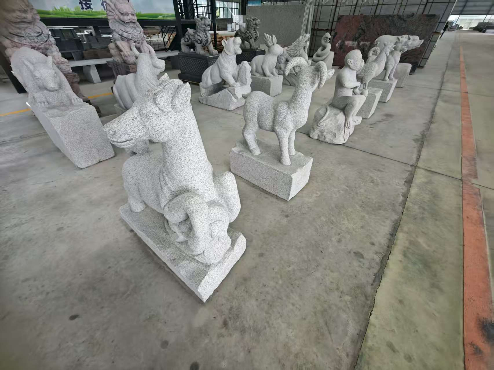 玉林芝麻白雕刻 十二生肖 异形雕刻